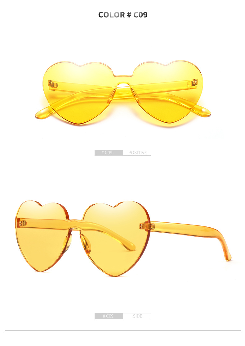 Candy Color Love Heart Women Sunglasses Cat Eye Heart Shape Sun Glasses for Lady Eyewear UV400