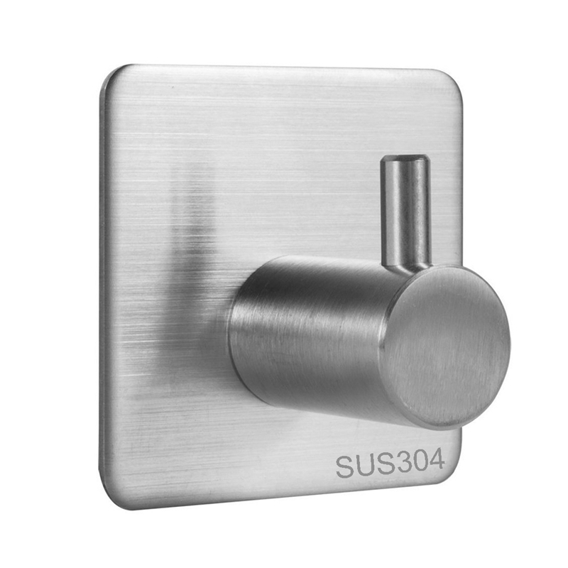 Self Adhesive Wall Robe Hook 304 Stainless Steel Clothes Hanger Coat Towel Hook for Bathroom Kitchen
