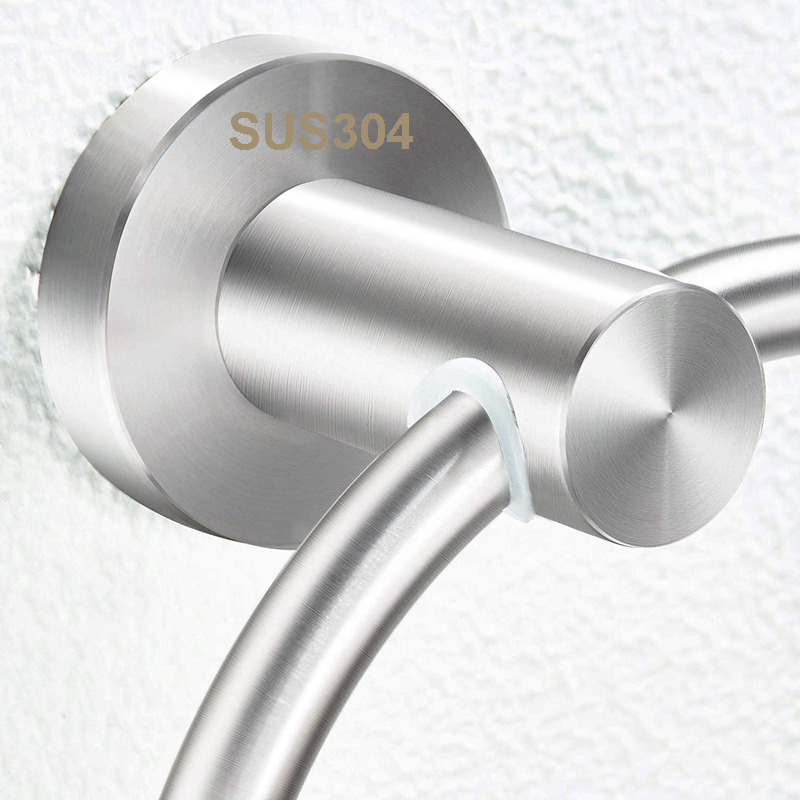SUS304 Bath Towel Ring Bathroom Hardware Set Hand Towel Holder Satin Finish Circle Ring Towel Rack