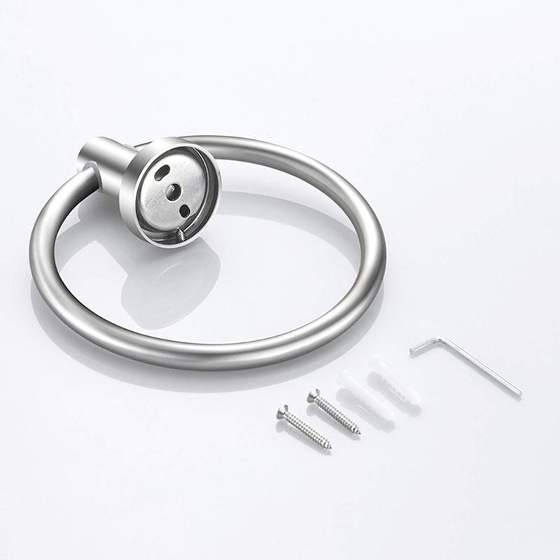 SUS304 Bath Towel Ring Bathroom Hardware Set Hand Towel Holder Satin Finish Circle Ring Towel Rack