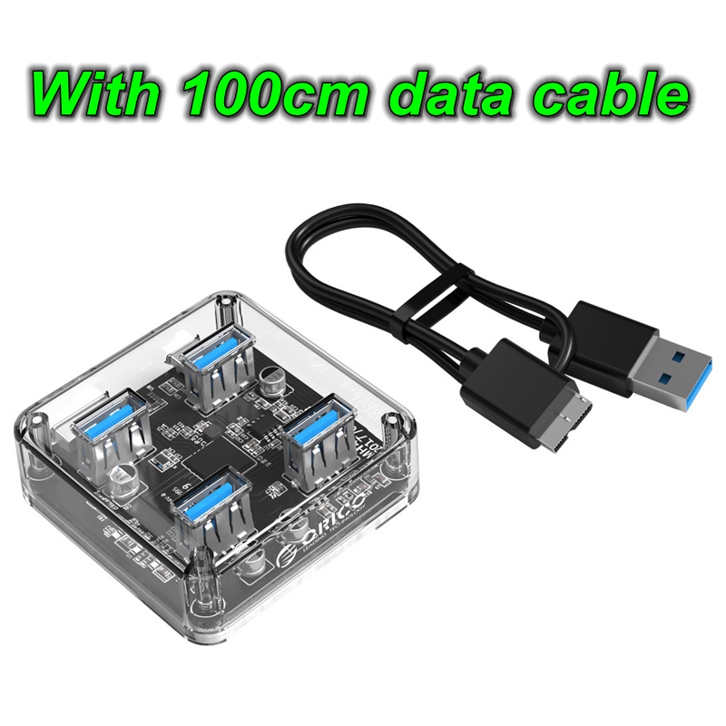 USB HUB 4 Ports USB3.0 Adapter Splitter Support External Micro USB Power Supply for Desktop Laptop