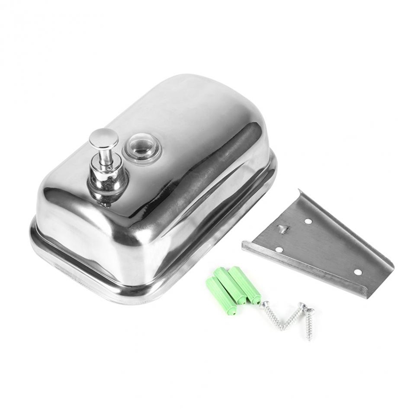 Wall Mounted Manual 500ml 304 Stainless Steel Soap Dispenser Shower Gel Container for Hotel Hospital