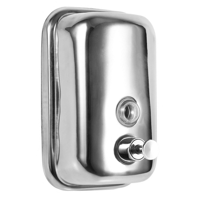 Wall Mounted Manual 500ml 304 Stainless Steel Soap Dispenser Shower Gel Container for Hotel Hospital