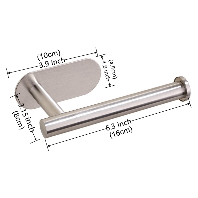 Nail-free Sticky Self Adhesive SUS304 Stainless Steel Brushed Nickel Wall WC Paper Dispenser Toilet Paper Holder