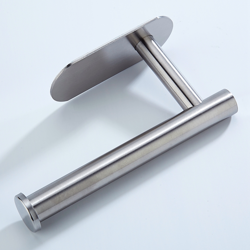Nail-free Sticky Self Adhesive SUS304 Stainless Steel Brushed Nickel Wall WC Paper Dispenser Toilet Paper Holder