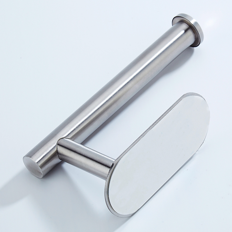 Nail-free Sticky Self Adhesive SUS304 Stainless Steel Brushed Nickel Wall WC Paper Dispenser Toilet Paper Holder