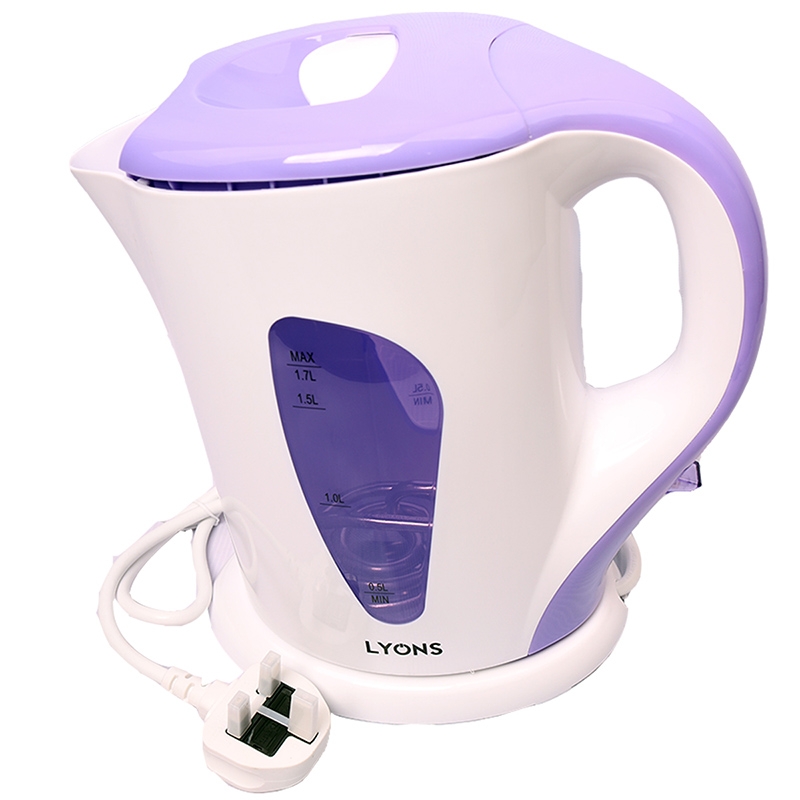 Lyons Electric kettle boiler hot water heating Household heater purple white one size 1