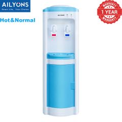 【Brand Festival】AILYONS AFK-111 Household Appliance Hot and normal standing Water Dispenser with Storage Cabinet 2 Faucets Kitchen Appliance big size Blue Hot &Normal