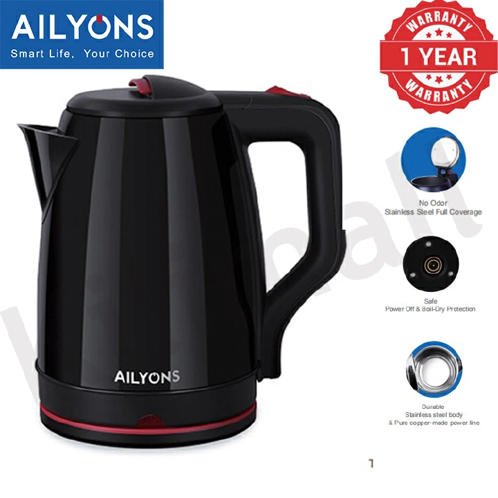 AILYONS/LYONS FK-0310 2.2L High quality  Cordless Stainless Steel Electric Kettle - 2.2L Power Off & Boil-Dry Protection【HOT】】】