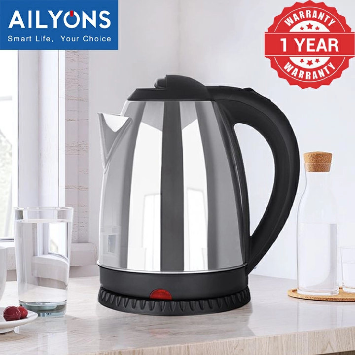 AILYONS 1.8L/2.2L Cordless Stainless Steel Electric Kettle FK-0301/FK-0325/FK-0323 Silver - 1.8L