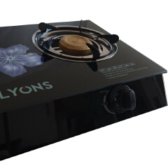 LYONS GS014-4/GK-021 Glass Top Infrared Double Burner Gas stove Super Infrared Heater Saving Gas cooker Black[Limited Offer!]