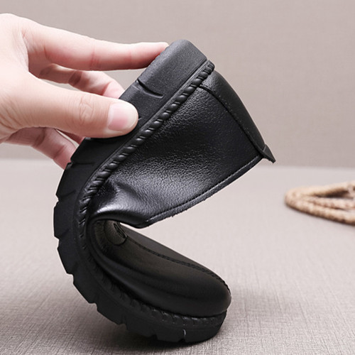37-41New arrivals mother's single court shoes women's PU leather shoes ladies soft sole anti-skid flats shoes womens shoes ladies shoes