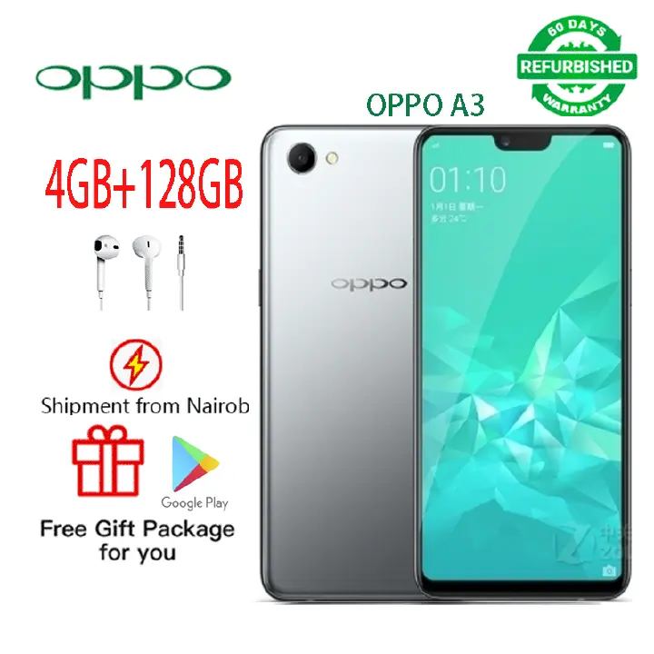 Refurbished phones oppo A3 oppo f7 4+128GB Dual SIM smartphone Google support 128GB+4GB gifts
