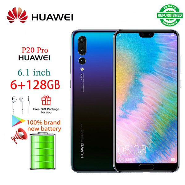 Refurbished huawei p20 pro Smart phone 6+128GB Dual SIM huawei phones Original Mobile Phone smart phones 6+128GB （Color Random）