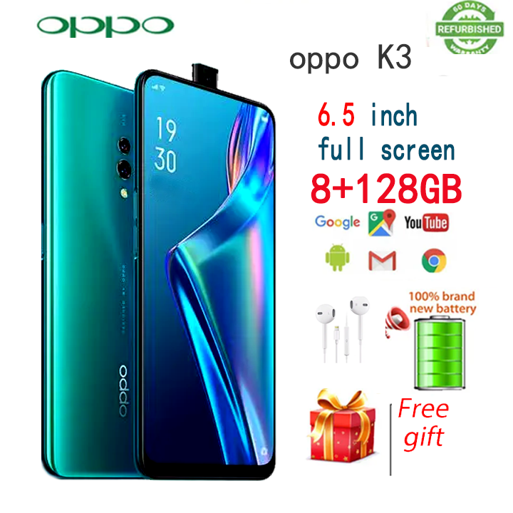 Refurbished OPPO K3 phone 128GB 6GB Mobile Phone smart phones Dual SIM 6+64GB 6GB+128GB100%Original 6 + 128G