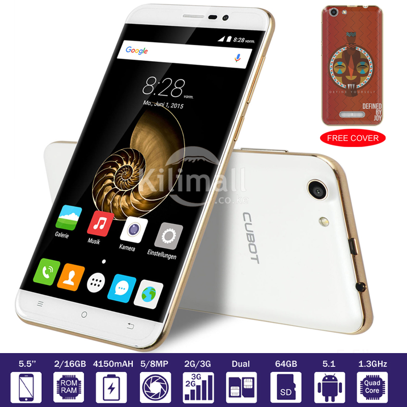 CUBOT NOTE S, A Free Cover,  5.5 HD, 2GB+16GB , 5MP+8MP Camer, 4150 mAH , Best Smart Mobile Phone