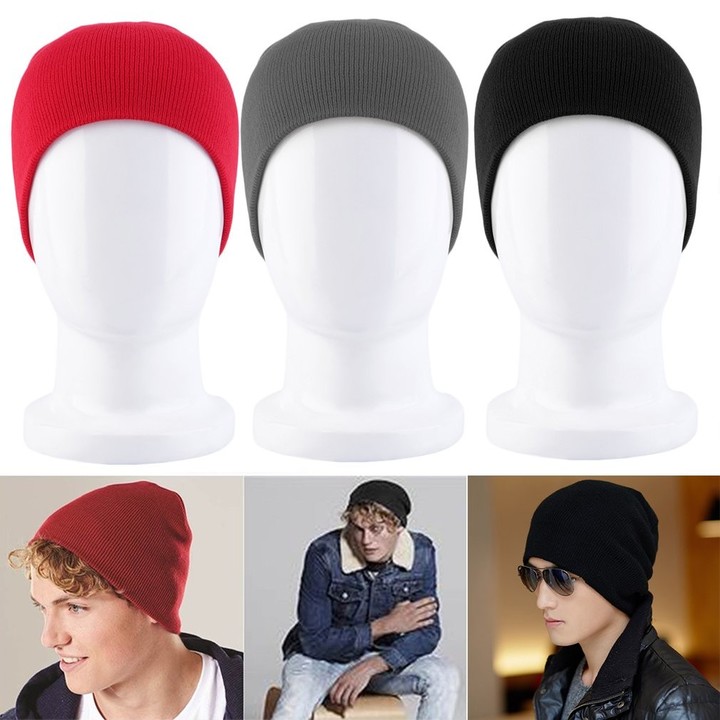 Fashion Soft Knitted Beanie Hat Winter Warm Hat Unisex Men Women Ski Cap