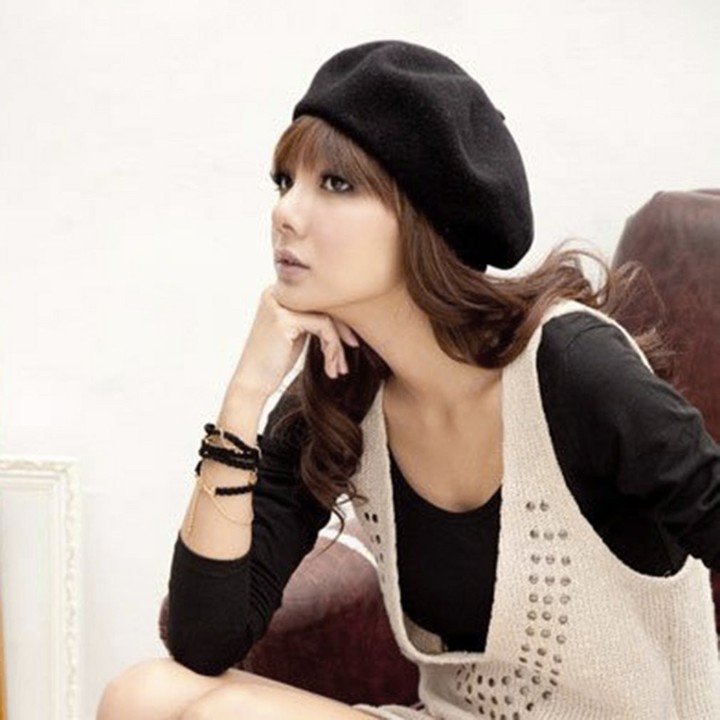 Casual Autumn Winter Women Ladies Fashionable Cap Berets Cool Woolen Hat