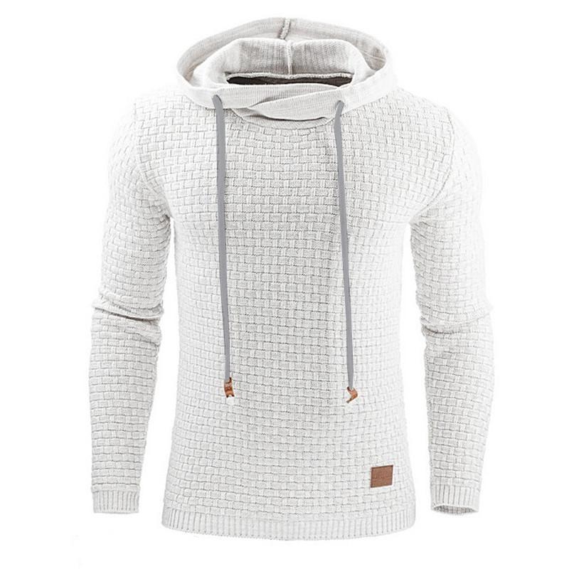 Men Hooded Sweatshirt Solid Color Plaid Hoodies Male Long Sleeve Hoodie Casual Sportswear US Size black 4XL 9