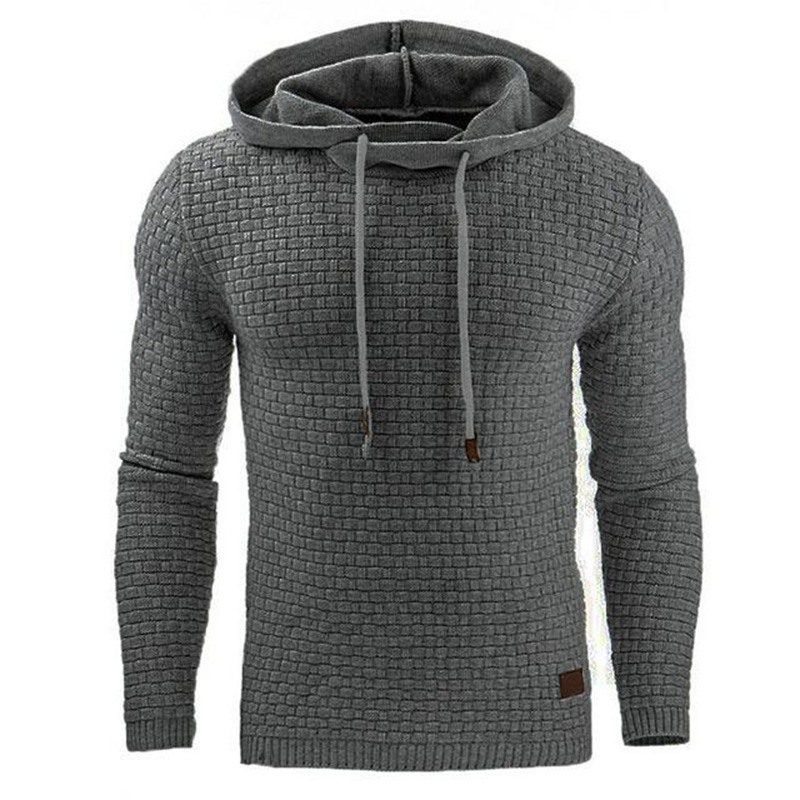 Men Hooded Sweatshirt Solid Color Plaid Hoodies Male Long Sleeve Hoodie Casual Sportswear US Size black 4XL 4