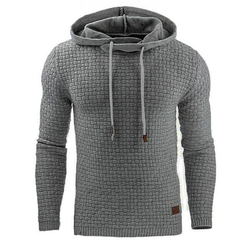 Men Hooded Sweatshirt Solid Color Plaid Hoodies Male Long Sleeve Hoodie Casual Sportswear US Size black 4XL 8