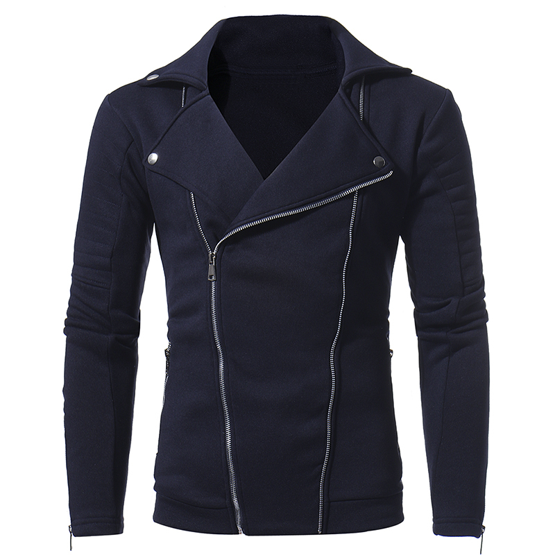 Men&apos;s new personality double pull zipper men&apos;s casual sweater coat