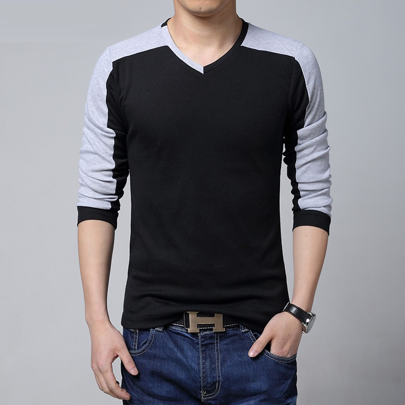Men fashion cotton  long-sleeved T-shirt men large size casual polos men clothing