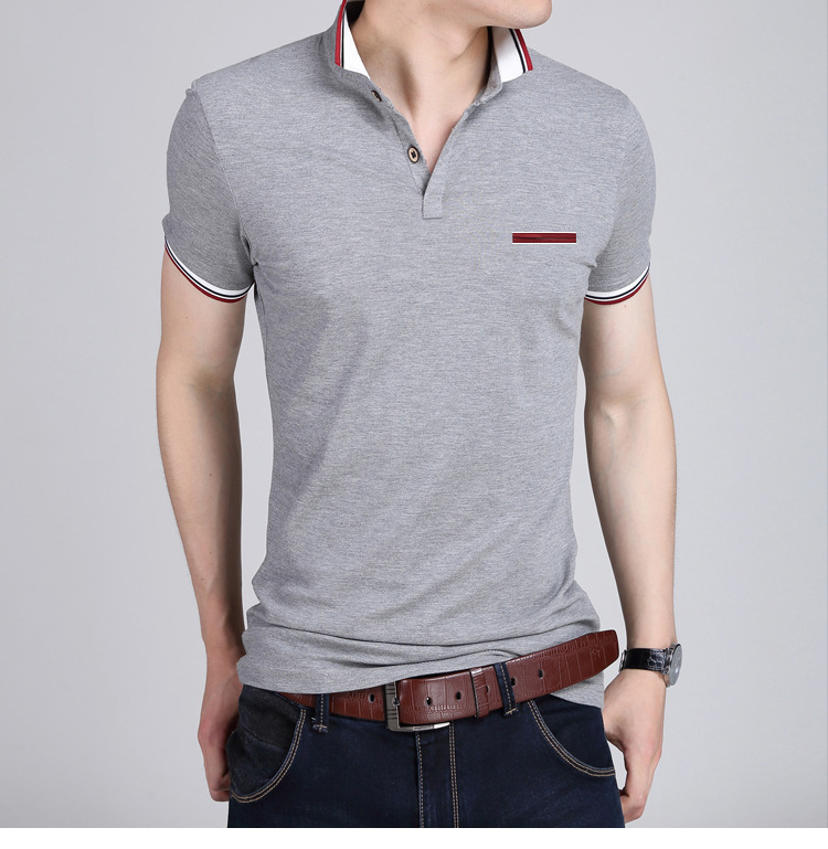 Men Fashion Short Sleeve T-Shirt Large Size Slim Casual Polos Men Temperament T-Shirt