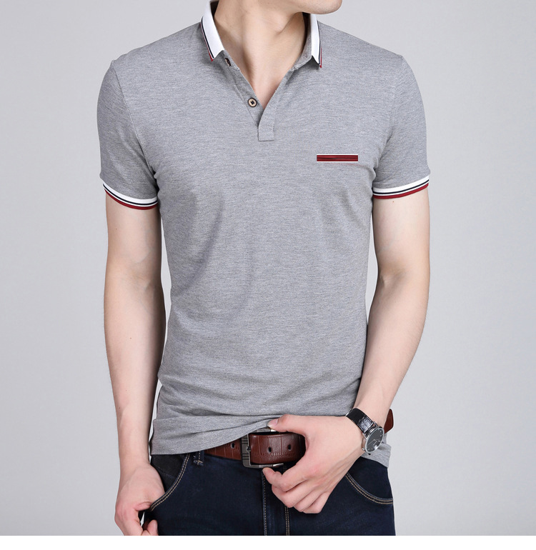 Men Fashion Short Sleeve T-Shirt Large Size Slim Casual Polos Men Temperament T-Shirt