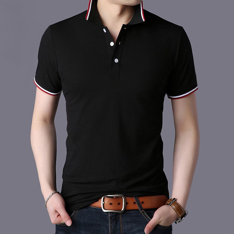 Men  Short Sleeve T-Shirt Large Size Slim Casual Polos Men Temperament T-Shirt