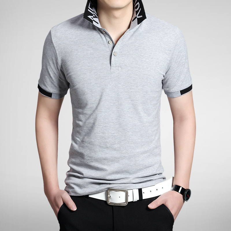 Men Fashion  Short Sleeve T-Shirt Large Size Slim Casual Polos Men Temperament T-Shirt