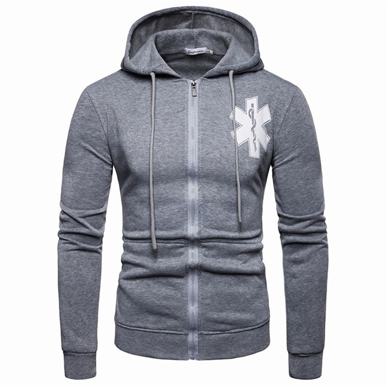 2019 new casual men&apos;s sweater cardigan hooded men sweater hoodie