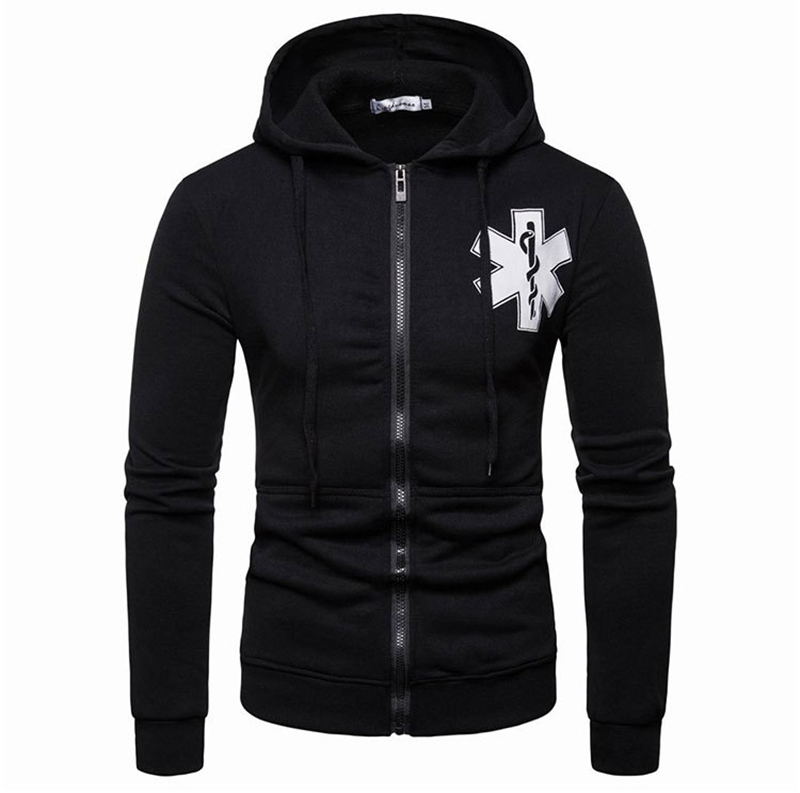2019 new casual men&apos;s sweater cardigan hooded men sweater hoodie