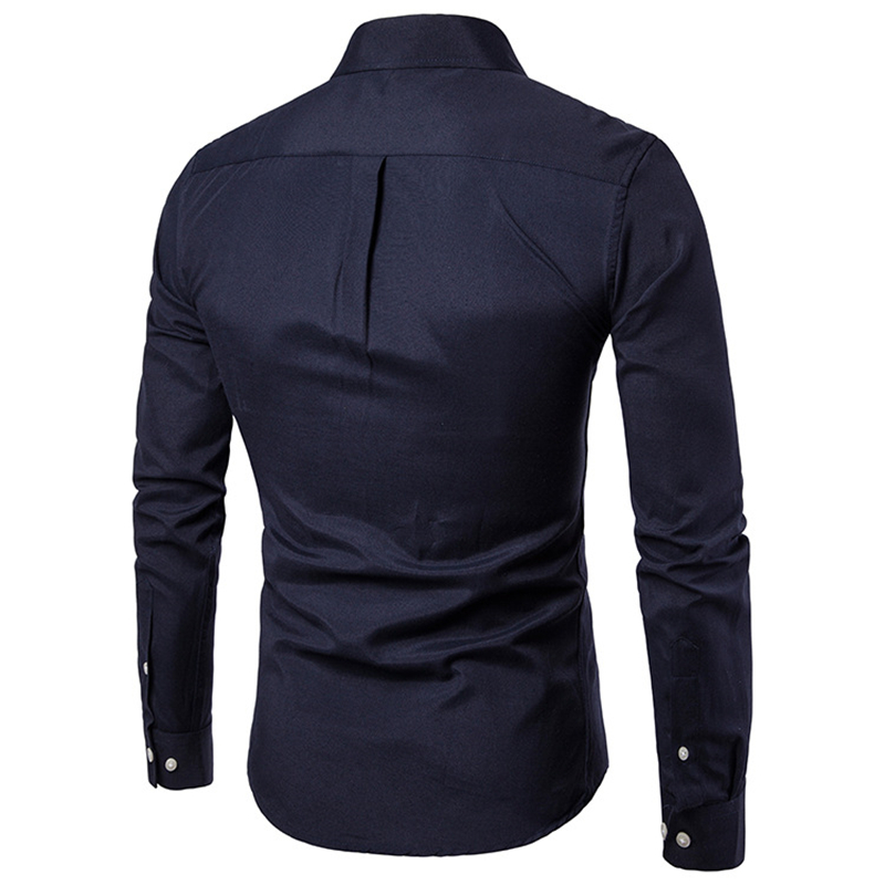 New Oxford Spinning Shirt Large Size Casual Men&apos;s Pocket Decorative Long Sleeve Shirt