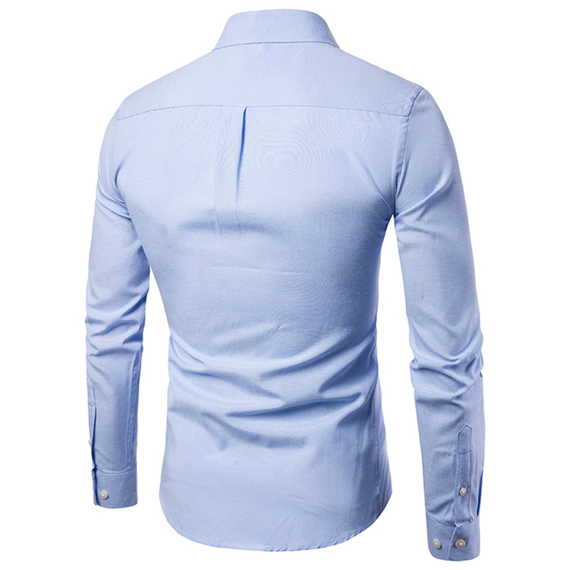 New Oxford Spinning Shirt Large Size Casual Men&apos;s Pocket Decorative Long Sleeve Shirt