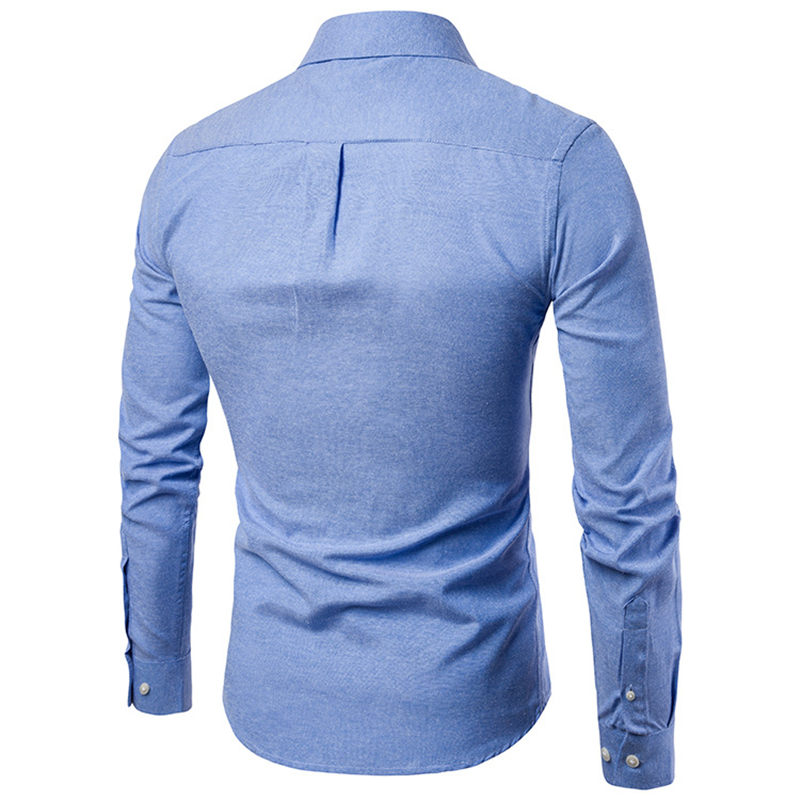 New Oxford Spinning Shirt Large Size Casual Men&apos;s Pocket Decorative Long Sleeve Shirt