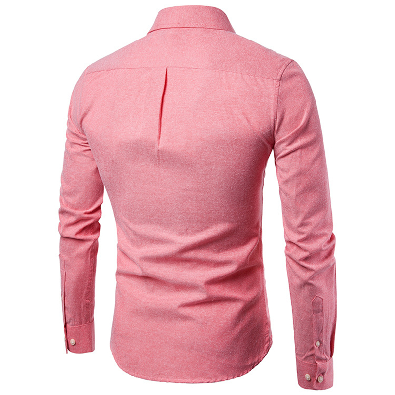 New Oxford Spinning Shirt Large Size Casual Men&apos;s Pocket Decorative Long Sleeve Shirt