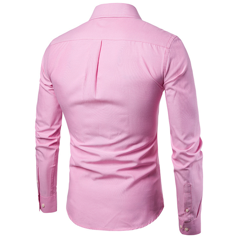 New Oxford Spinning Shirt Large Size Casual Men&apos;s Pocket Decorative Long Sleeve Shirt