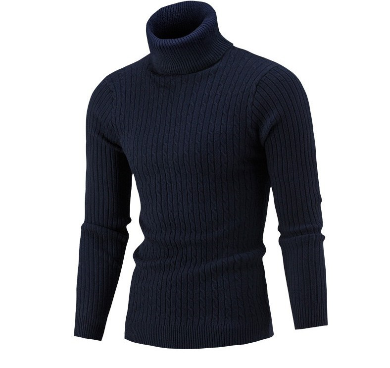 Men&apos;s sweaters，high-neck solid color twist bottoming shirts for autumn and winter