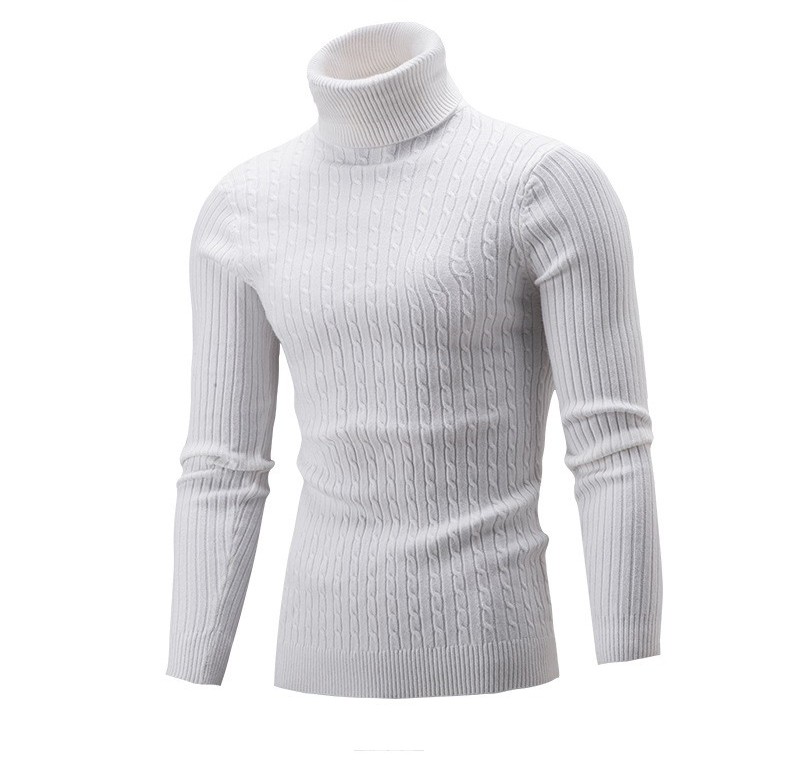 Men&apos;s sweaters，high-neck solid color twist bottoming shirts for autumn and winter