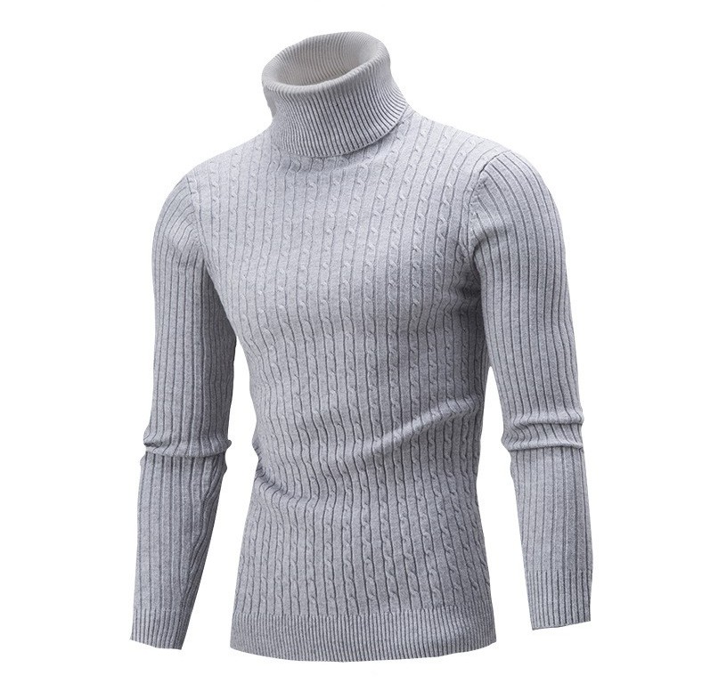 Men&apos;s sweaters，high-neck solid color twist bottoming shirts for autumn and winter