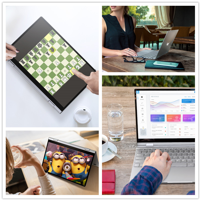 BMAX Y13 13.3" 2 in 1 Convertible Laptop, FHD(1920 x 1080) Touchscreen , 8GB DDR4, 256GB SSD, Intel Quad Core N4120 1.1Ghz Up to 2.6 Ghz, WiFi, Bluetooth, USB-C, Windows 10, All-Metal Body