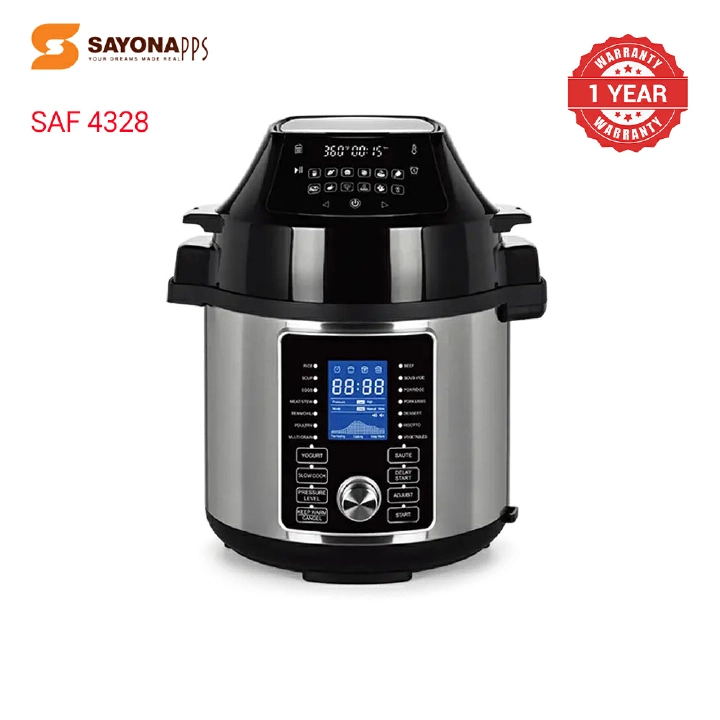 Sayona Both Air Fryer/Pressure Cooker 6 ltrs capacity (SAF-4328) Unique product (2 in 1)