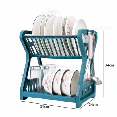 Jaza Keja 2 Layers Kitchen Storage Shelf Plastic Drain Dish Rack Kitchen Organizer for More Space Saving Kitchen Counter