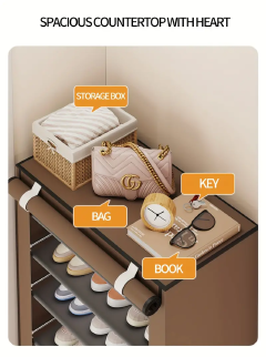 Jaza Keja 5 6 Layers Shoes Rack With Dustproof Curtain Free Standing Shoes Rack Easy Assembled Shoes Storage Shelf