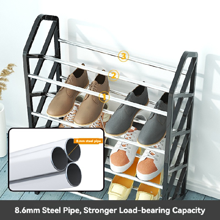 Jaza Keja 4 Layer Slant Bar Shoe Rack Home Doorway Sturdy Multilayer Dormitory Simple Shoe Cabinet Organizer Shoes Rack