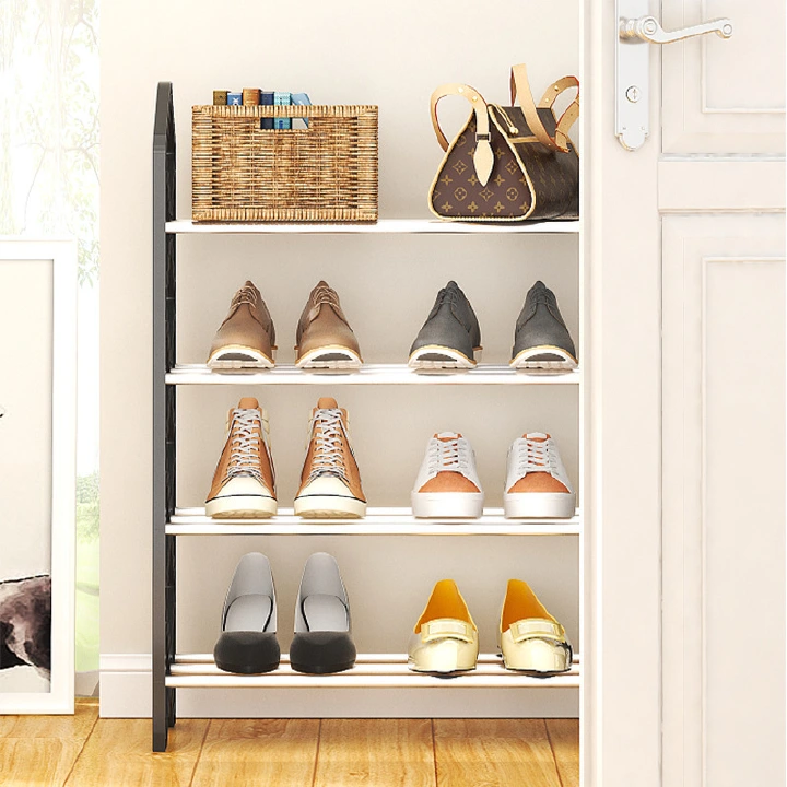 Jaza Keja 4 Layer Slant Bar Shoe Rack Home Doorway Sturdy Multilayer Dormitory Simple Shoe Cabinet Organizer Shoes Rack