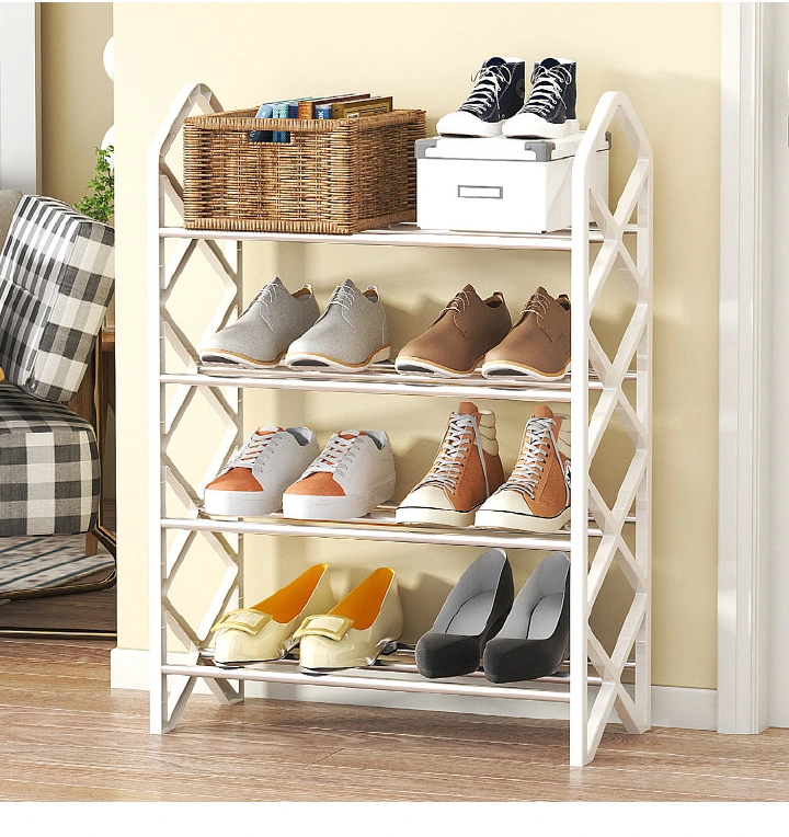 Jaza Keja 4 Layer Slant Bar Shoe Rack Home Doorway Sturdy Multilayer Dormitory Simple Shoe Cabinet Organizer Shoes Rack