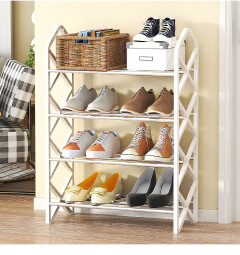 Jaza Keja 4 Layer Slant Bar Shoe Rack Home Doorway Sturdy Multilayer Dormitory Simple Shoe Cabinet Organizer Shoes Rack Gift