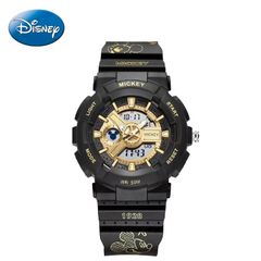 (The most popular Christmas gift for friends and family) Disney official authentic sports boys and girls luminous waterproof watch fashion quartz watch with gift box, MK-15057B2 Black
